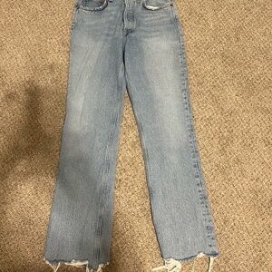 Agolde Women's Light Blue Straight Leg Jeans